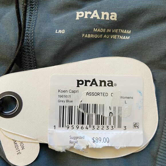 Prana Koen Capri Women's L Grey Blue Standard Fit Crop Mid Rise Soft Waistband - Picture 6 of 12